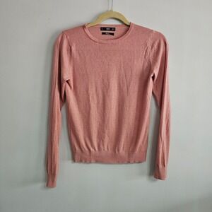MNG Pink Cashmere Blend Sweater XS Pullover Lightweight Classic Capsule Soft ~‎
